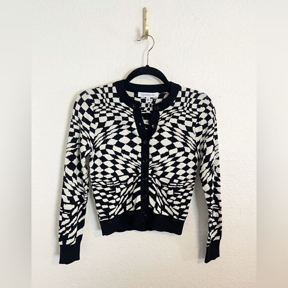 DAYDREAMER | Eclipse Wave Cardigan - Black White. XS. NWT - Picture 3 of 8